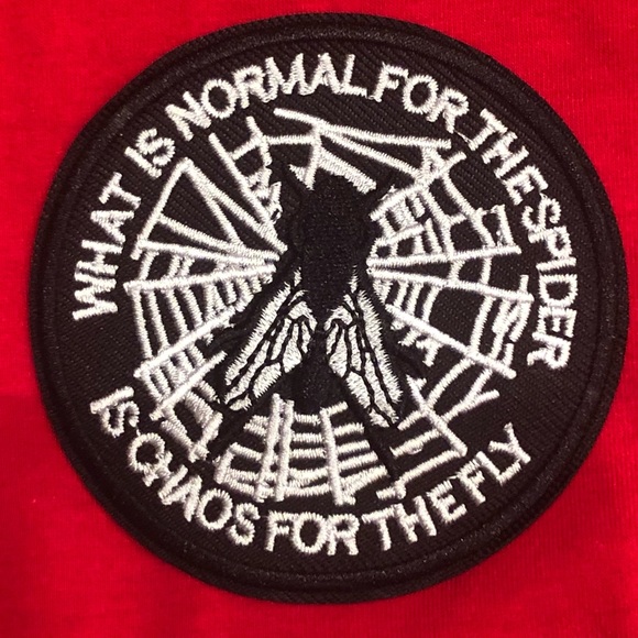 What is Normal for the Spider is Chaos for the Fly Iron On Embroidered Patch - Picture 1 of 5